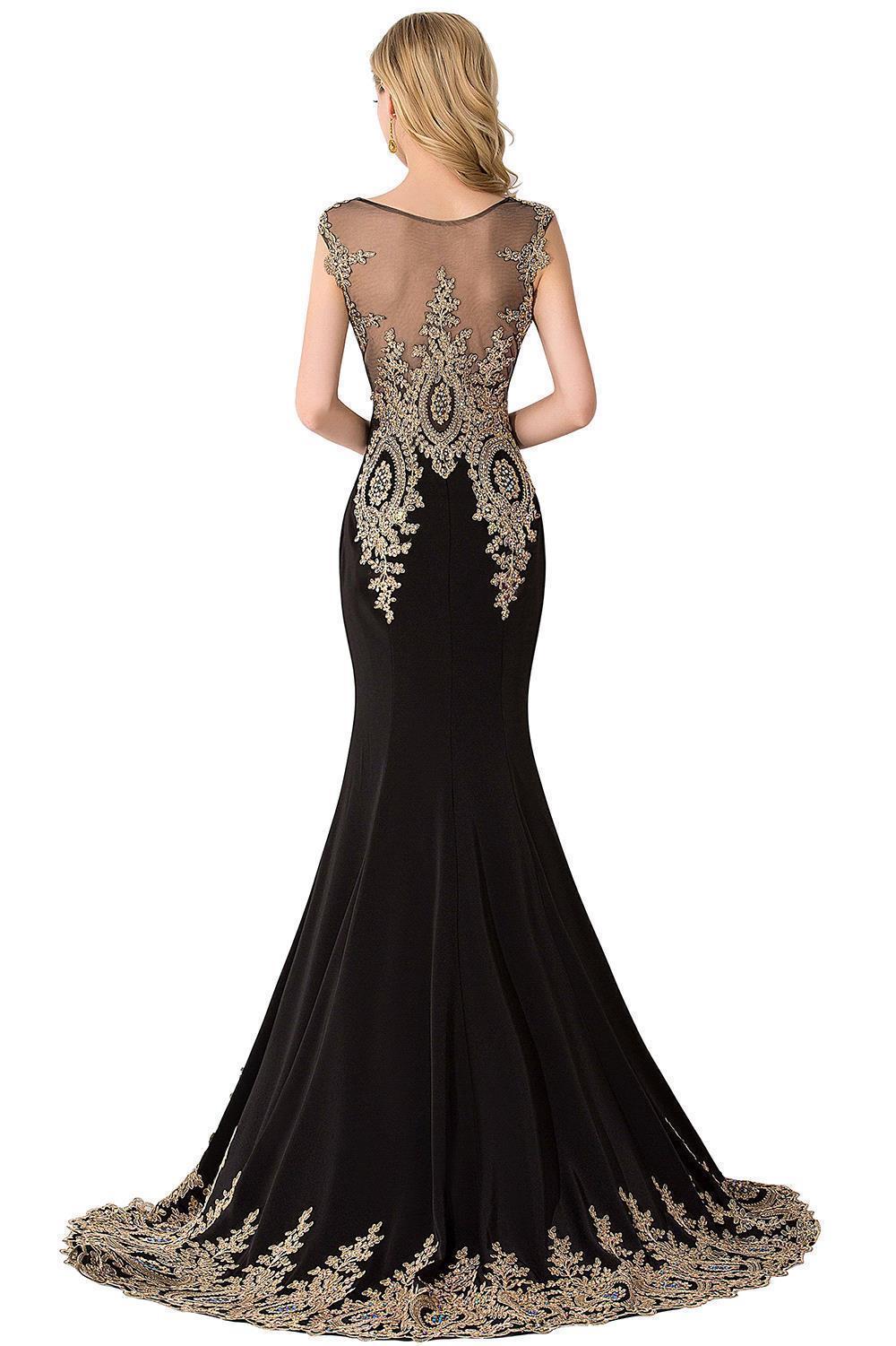 Long Mermaid Appliques Sleeveless Bridesmaid Dresses