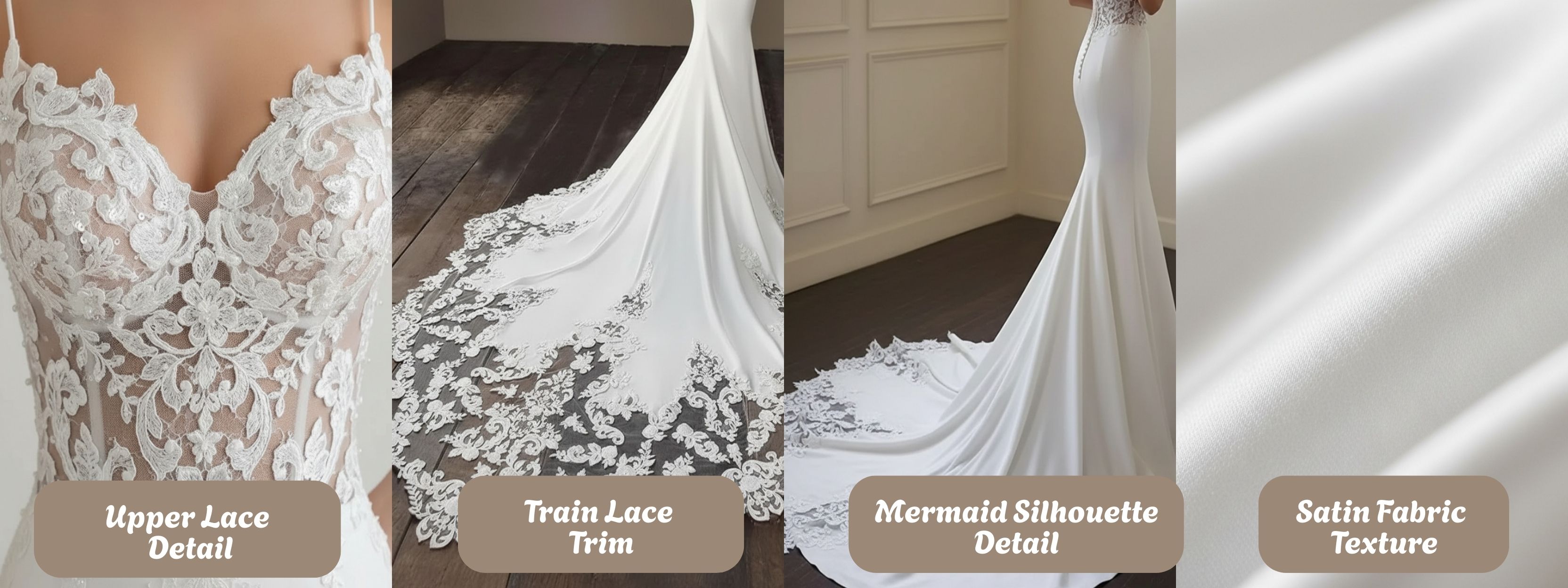 Long Mermaid Spaghetti Strap Sweetheart Lace Backless Wedding Dresses-Detail