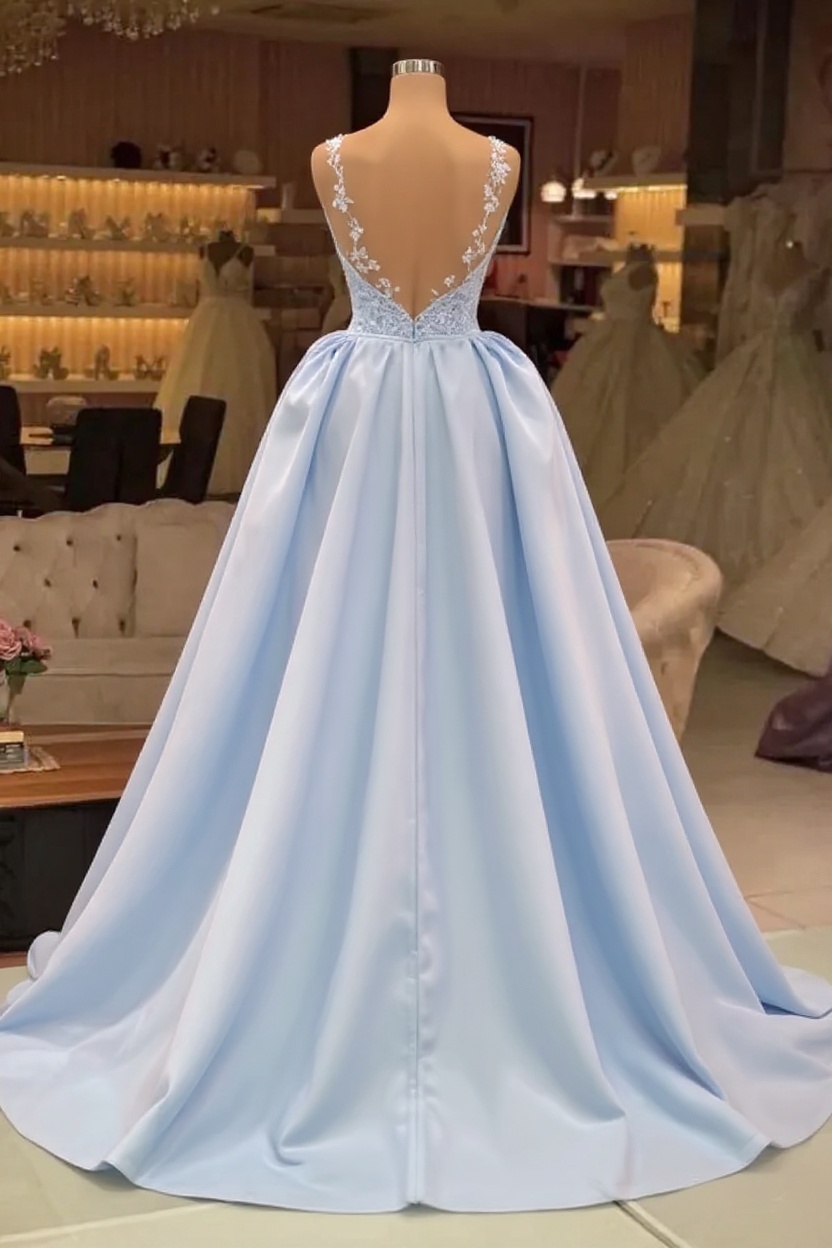 Long Mermaid Sweetheart Glitter Tulle Prom Dress with Detachable Sweep Train