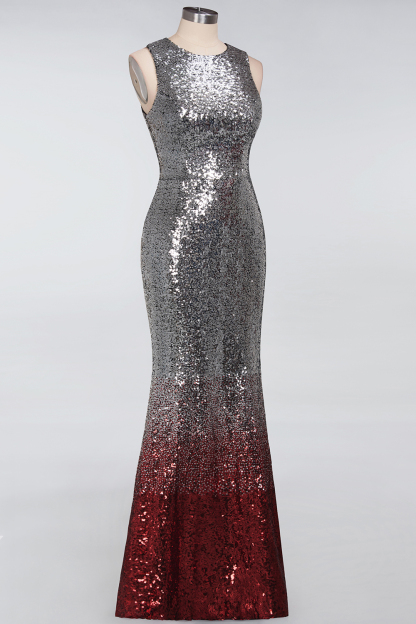 Long Sleeveless Sexy Mermaid Sequins Bridesmaid Dress