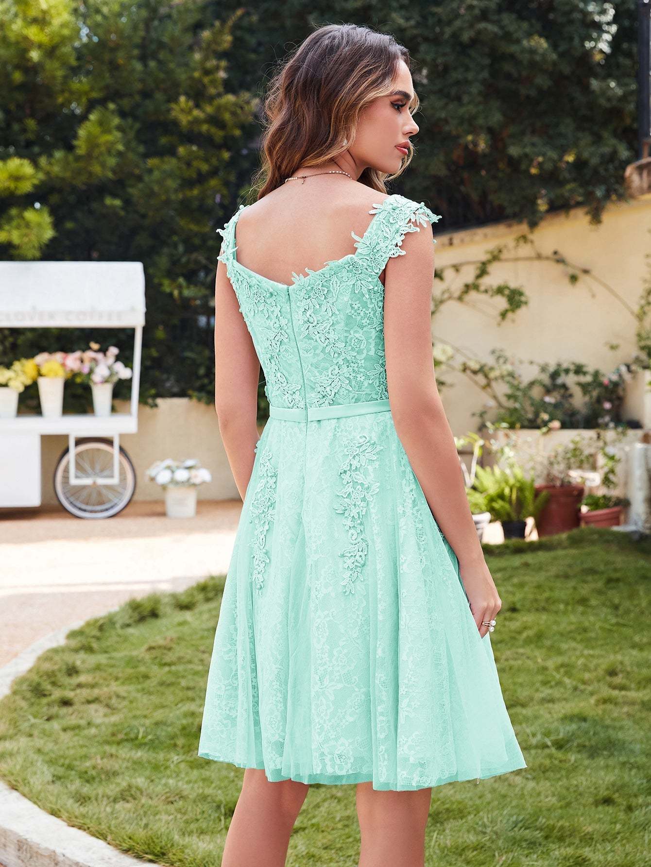 Short Tulle A line Sleeveless Knee Length Homecoming Dress - CoCosBride