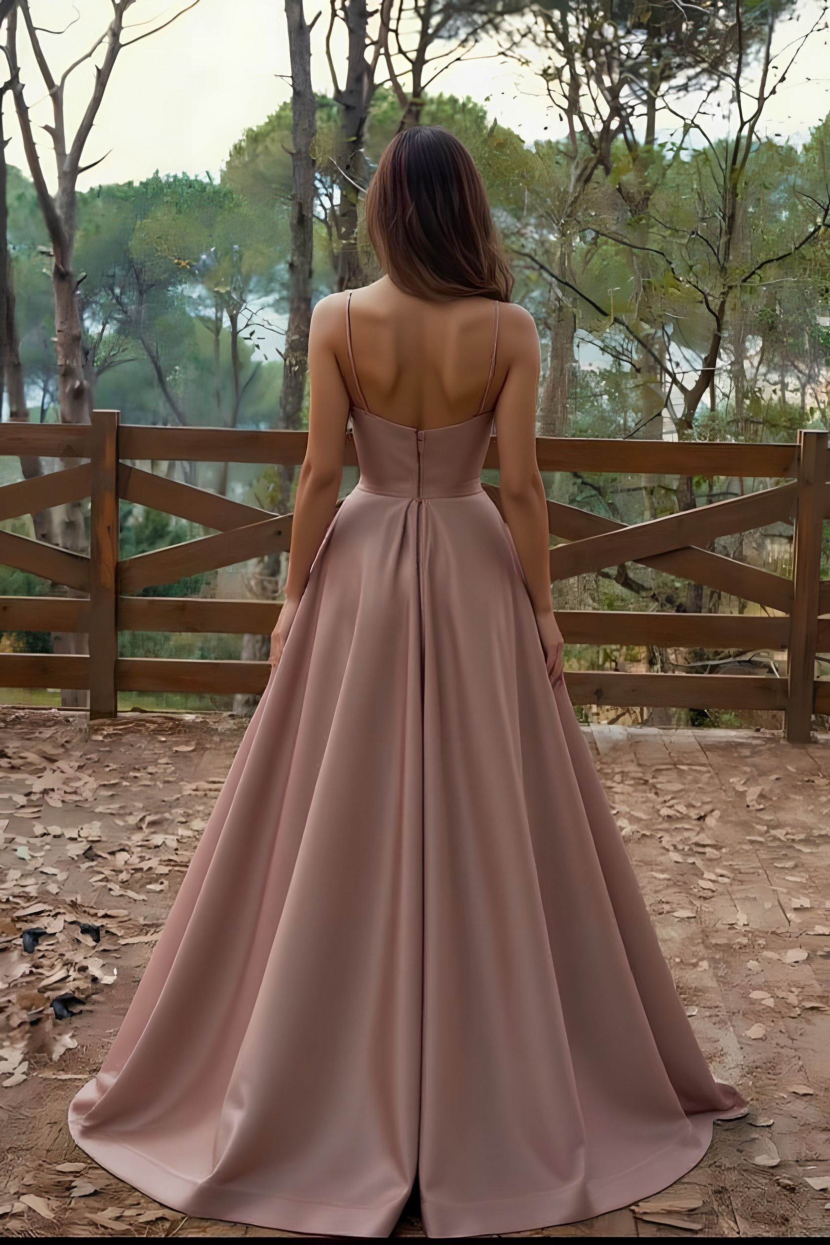 Modest Long A-line Sweetheart Spaghetti Straps Prom Dress with Slit