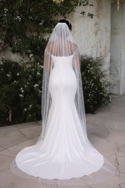 Off-the-Shoulder Long Mermaid Wedding Dresses with Beaded