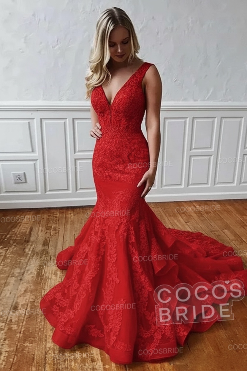 Long V Neck Sleeveless Backless Covered Button Mermaid Wedding Dresses