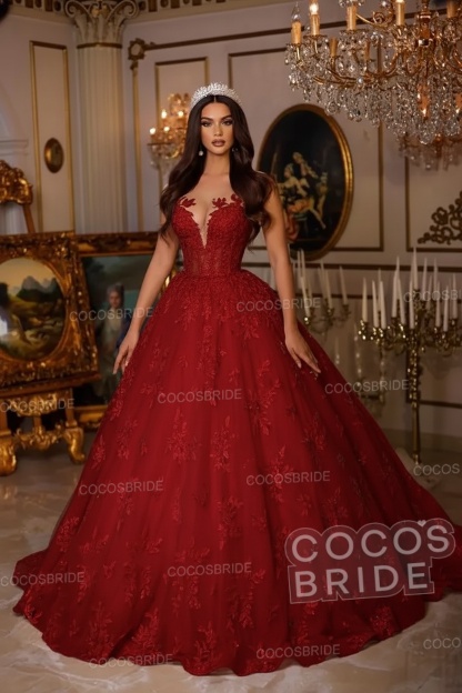 Long A-line Sweetheart Tulle Lace Open Back Wedding Dresses