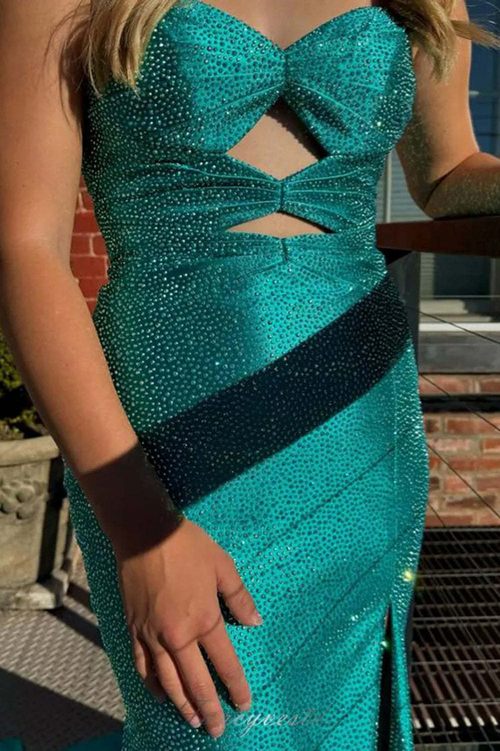 Sparkly Strapless Long Mermaid Prom Dress with Beading