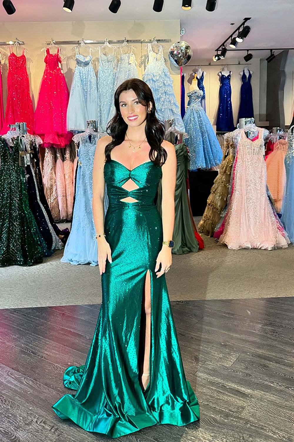 Sparkly Strapless Long Mermaid Prom Dress with Beading