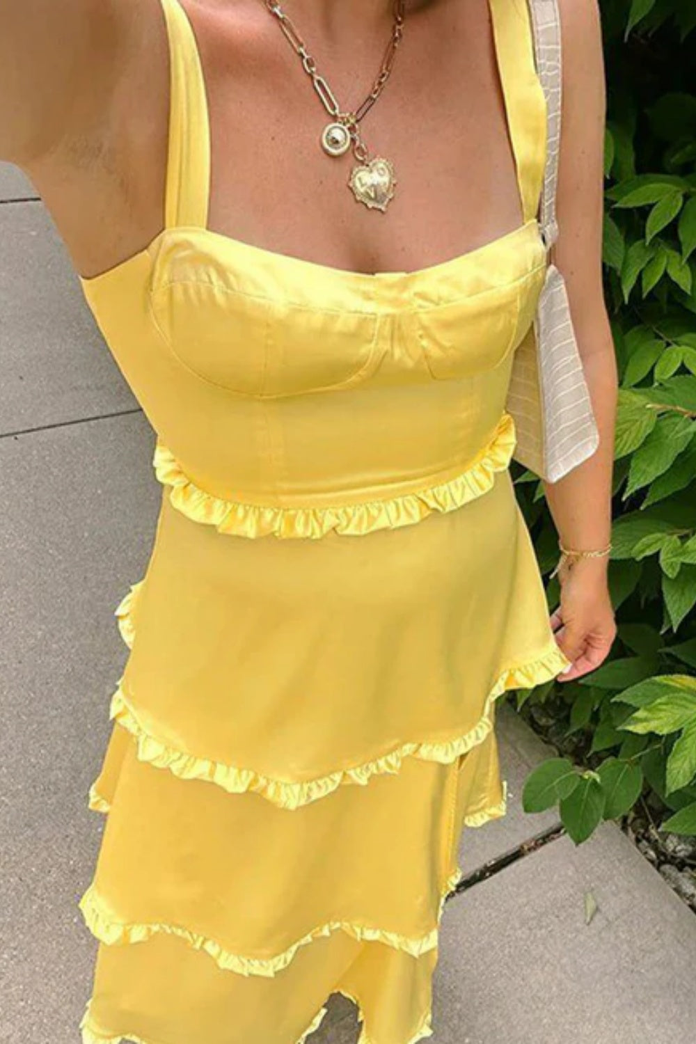 Cocosbride Simple Square Neck  A-line Chiffon Formal Dress with Split