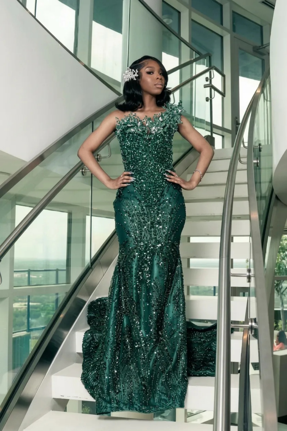 Strapless Sleeveless Mermaid Prom Dress with Beaded
