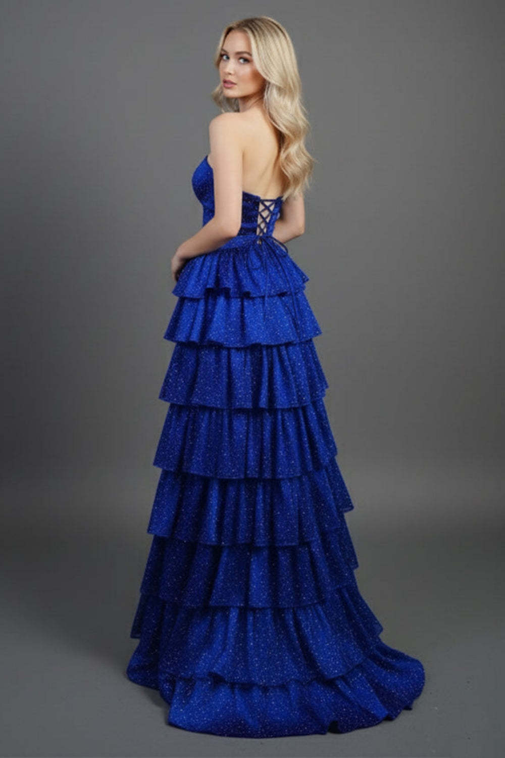 Cocosbride Simple Sweetheart Strapless A-line Long Prom Dress with Ruffles