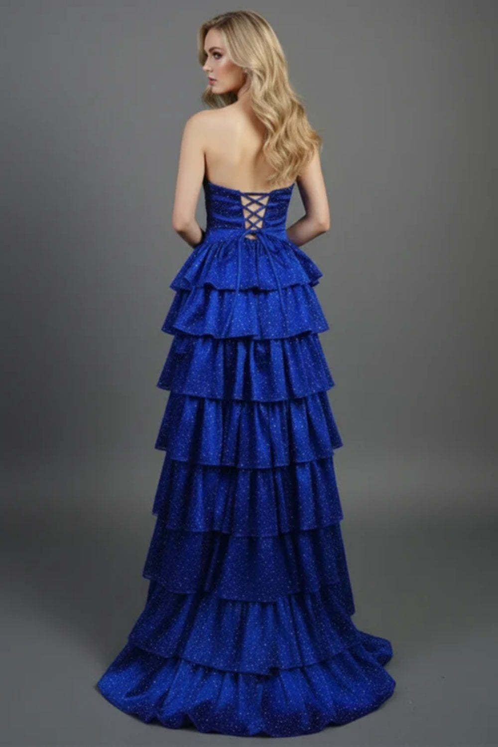 Cocosbride Simple Sweetheart Strapless A-line Long Prom Dress with Ruffles
