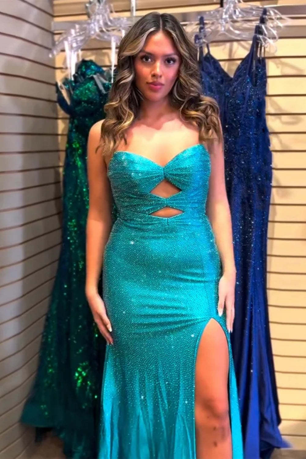 Cocosbride Cute Sweetheart Mermaid Sequined Prom Dress with Keyhole