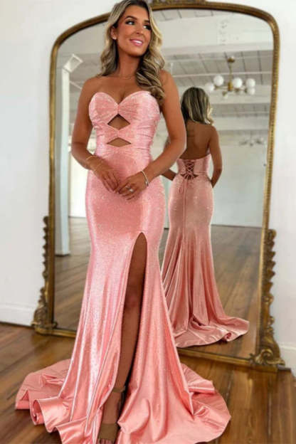 Cocosbride Cute Sweetheart Mermaid Sequined Prom Dress with Keyhole