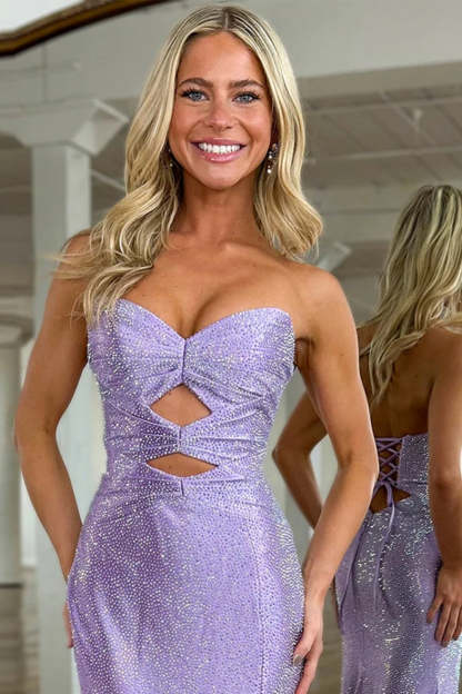 Cocosbride Cute Sweetheart Mermaid Sequined Prom Dress with Keyhole