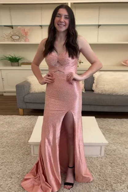 Cocosbride Cute Sweetheart Mermaid Sequined Prom Dress with Keyhole