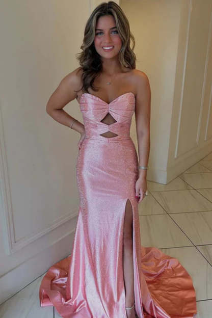 Cocosbride Cute Sweetheart Mermaid Sequined Prom Dress with Keyhole