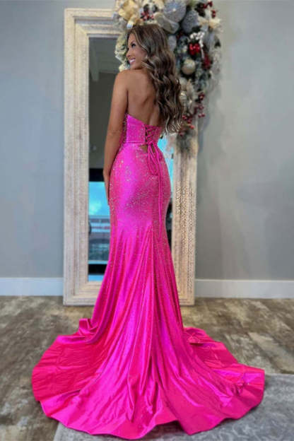 Cocosbride Cute Sweetheart Mermaid Sequined Prom Dress with Keyhole