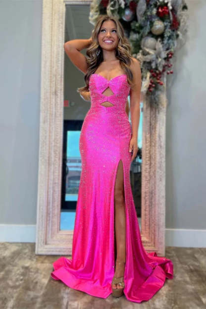 Cocosbride Cute Sweetheart Mermaid Sequined Prom Dress with Keyhole