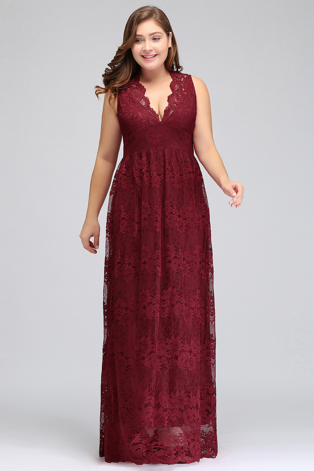 Vintage Wide Straps Deep V-neck A-Line Floor-length Prom Dress With Appliques Lace