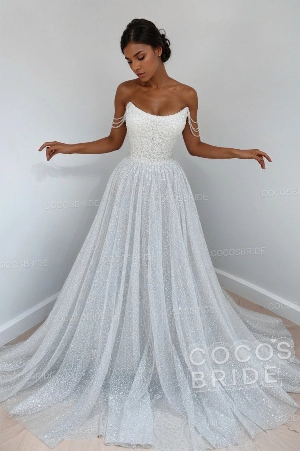 Long A-line Sparkly Sleeveless Sequined Formal Prom Dress