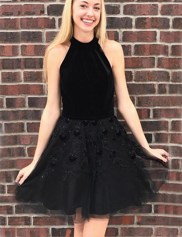 Glorious Halter Tulle A-line Homecoming Dress