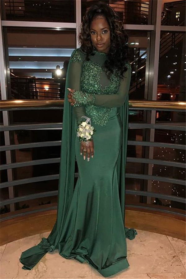 Elegant Jewel Stretch Satin Mermaid Prom Dress