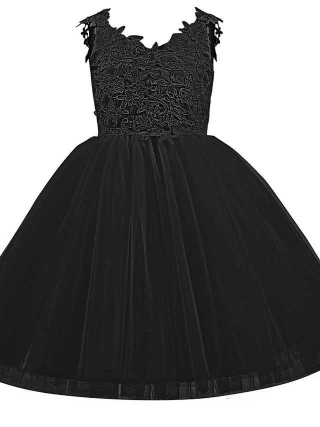 Short Ball Gown Tulle Flower Girl Dresses White First Communion Dresses