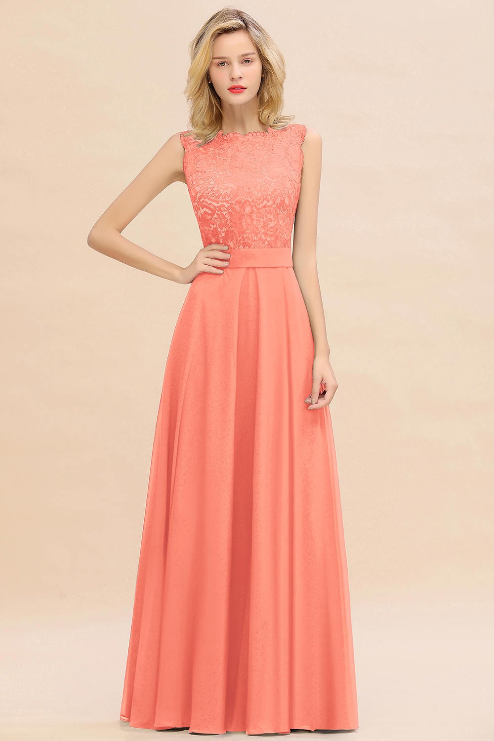 Exquisite Scoop Sleeveless A-line Bridesmaid Dress