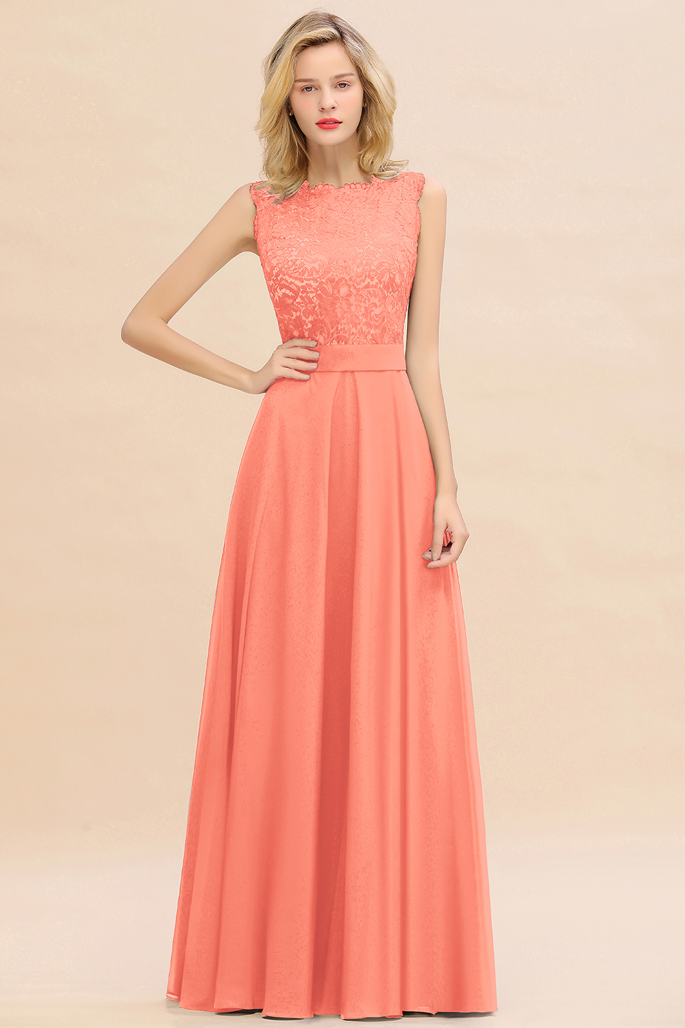 Exquisite Scoop Sleeveless A-line Bridesmaid Dress