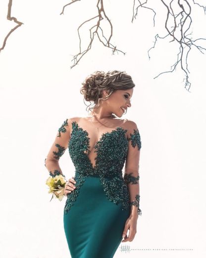 Latest Jewel Satin Mermaid Prom Dress