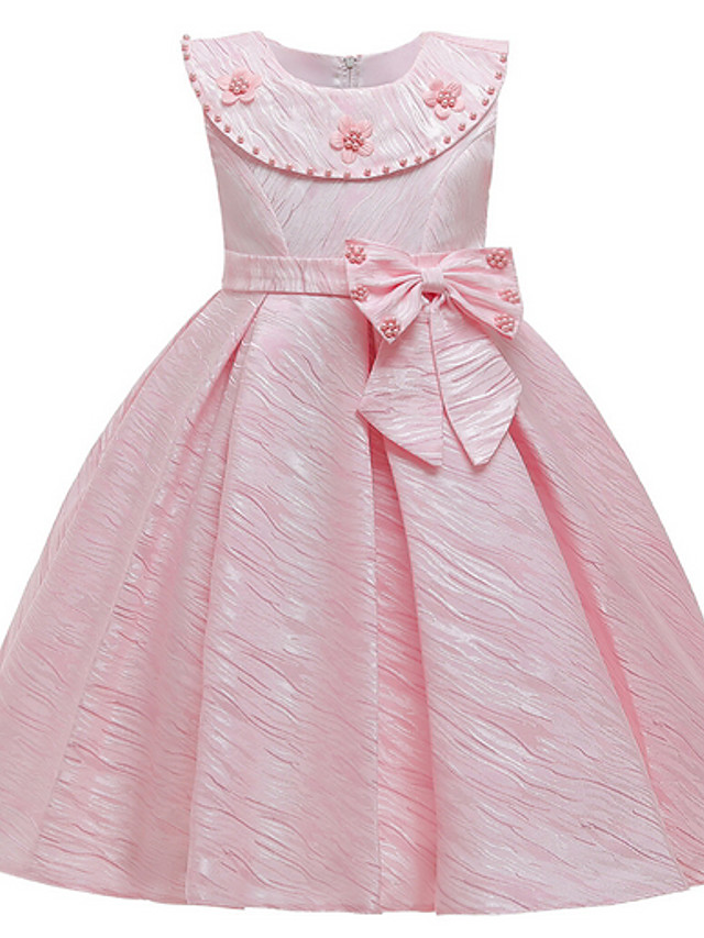 Ball Gown Ankle Length Pageant Flower Girl Dresses - Polyester Sleeveless Jewel Neck With Appliques