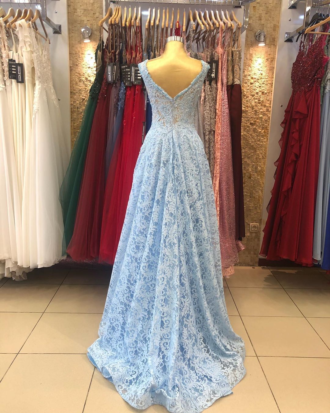 Classy A-line Sweetheart Backless Appliques Lace Ruffles Train Prom Dress