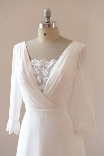 A-line Backless Long Chiffon Beach Wedding Dress with