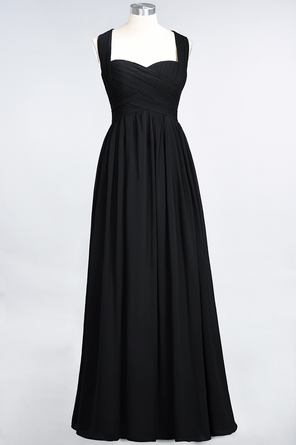 Burgundy Simple Long A-line Cap Sleeves Sweetheart Bridesmaid Dress