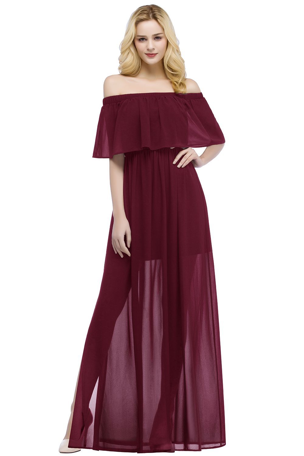 Chic Off-the-shoulder Chiffon A-line Bridesmaid Dress