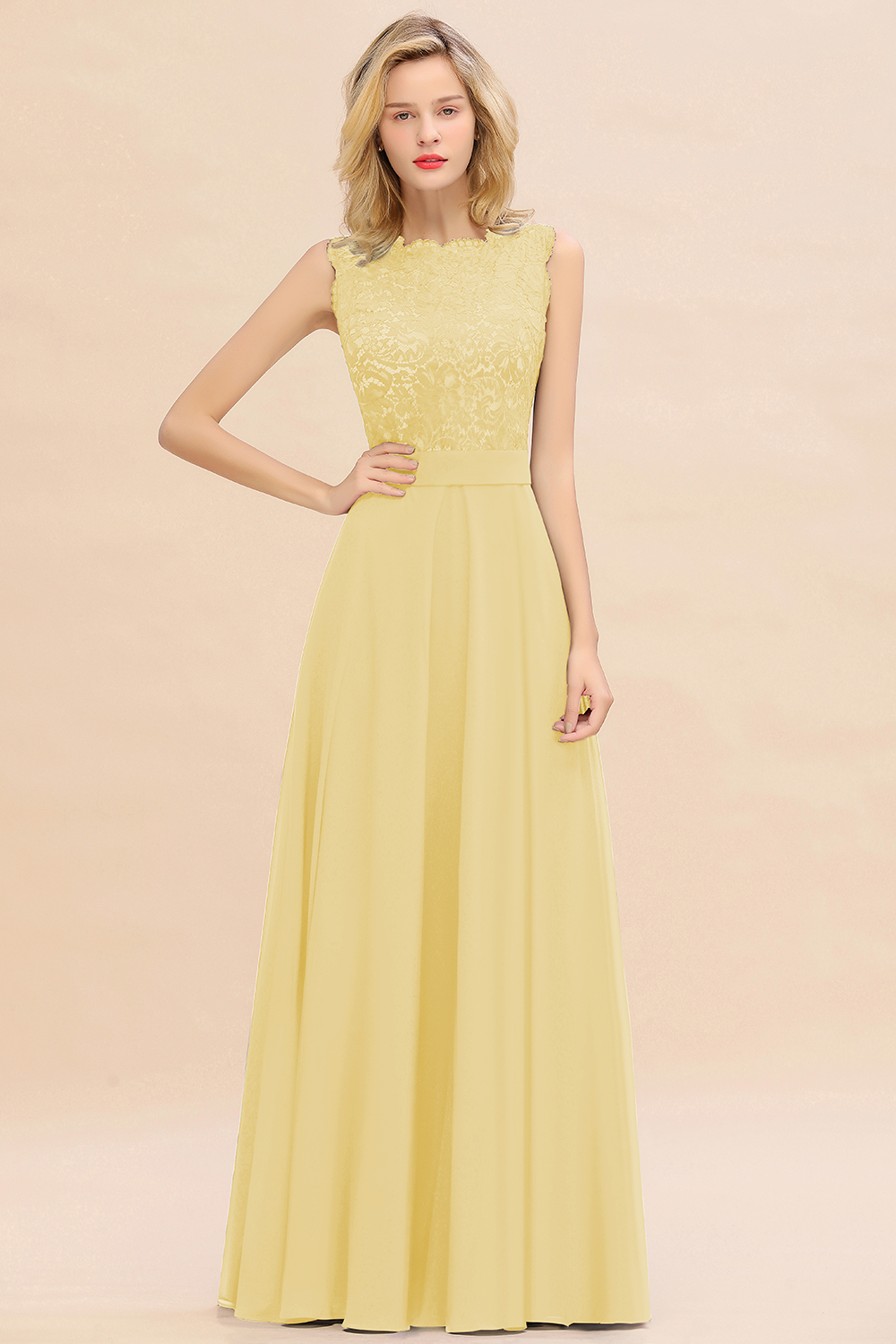 Exquisite Scoop Sleeveless A-line Bridesmaid Dress