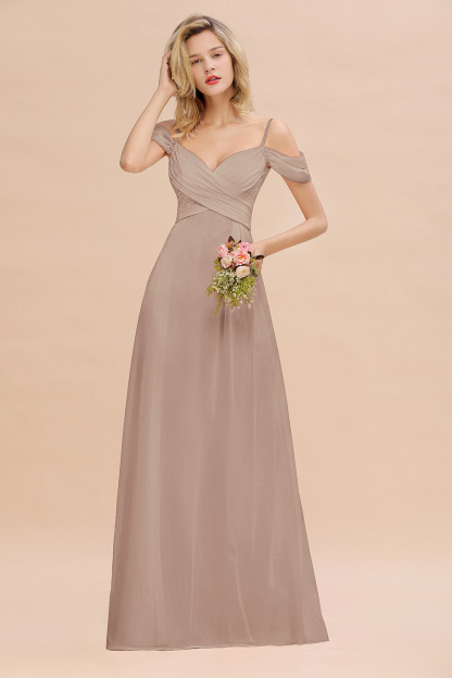 Spaghetti Straps Sweetheart Ruffles Bridesmaid Dress