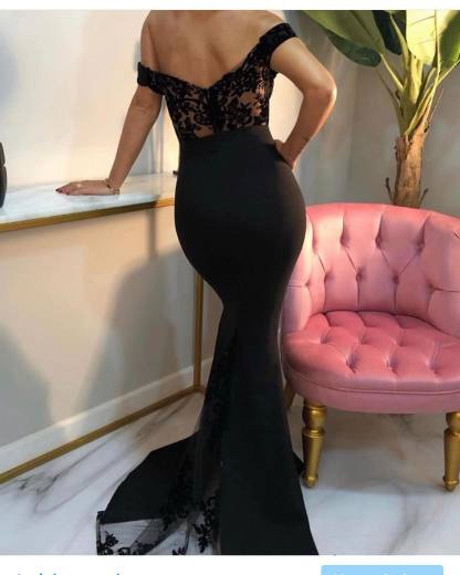 Sexy Sweetheart Off-the-shoulder Backless Appliques Lace Floor-length Mermaid Prom Dress