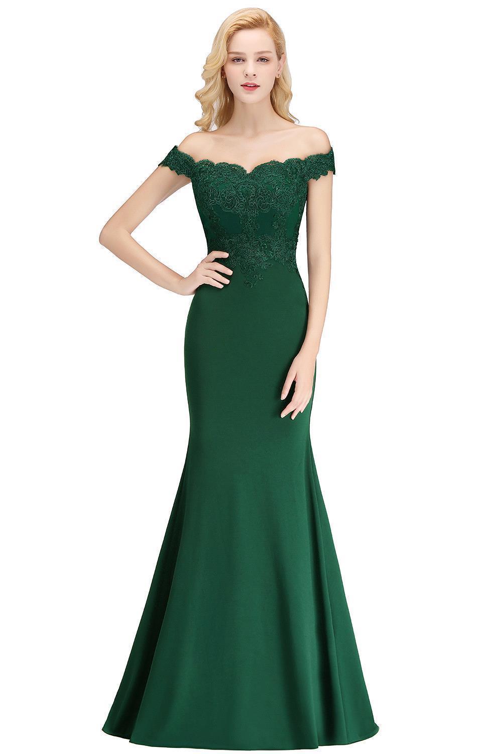 Mermaid Off-the-shoulder Long Appliques Bridesmaid Dress