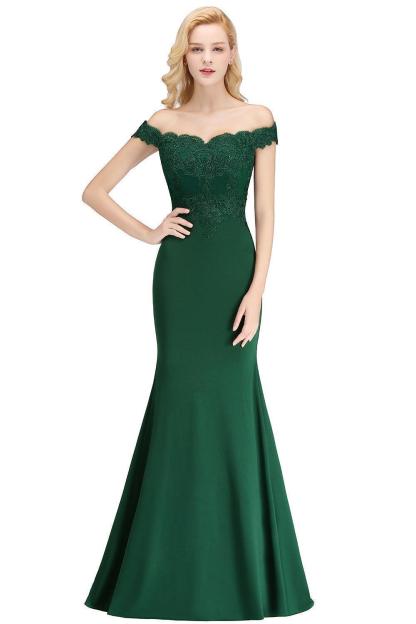 Mermaid Off-the-shoulder Long Appliques Bridesmaid Dress