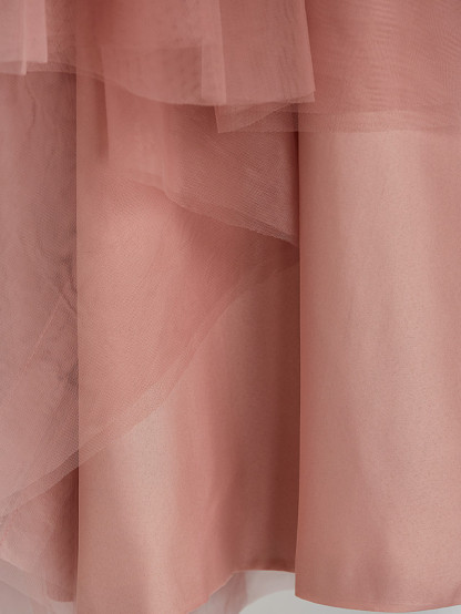 Long Crew Neck Tulle Junior Bridesmaid Dress A-line Flower Girl Dresses