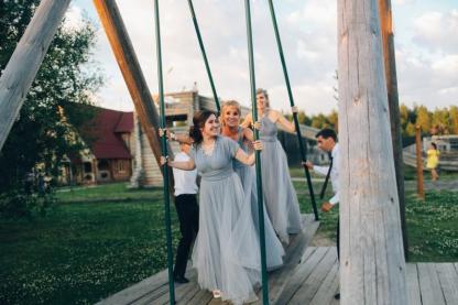 Elegant A-line Multiway Tulle Floor-length Backless Bridesmaid Dresses