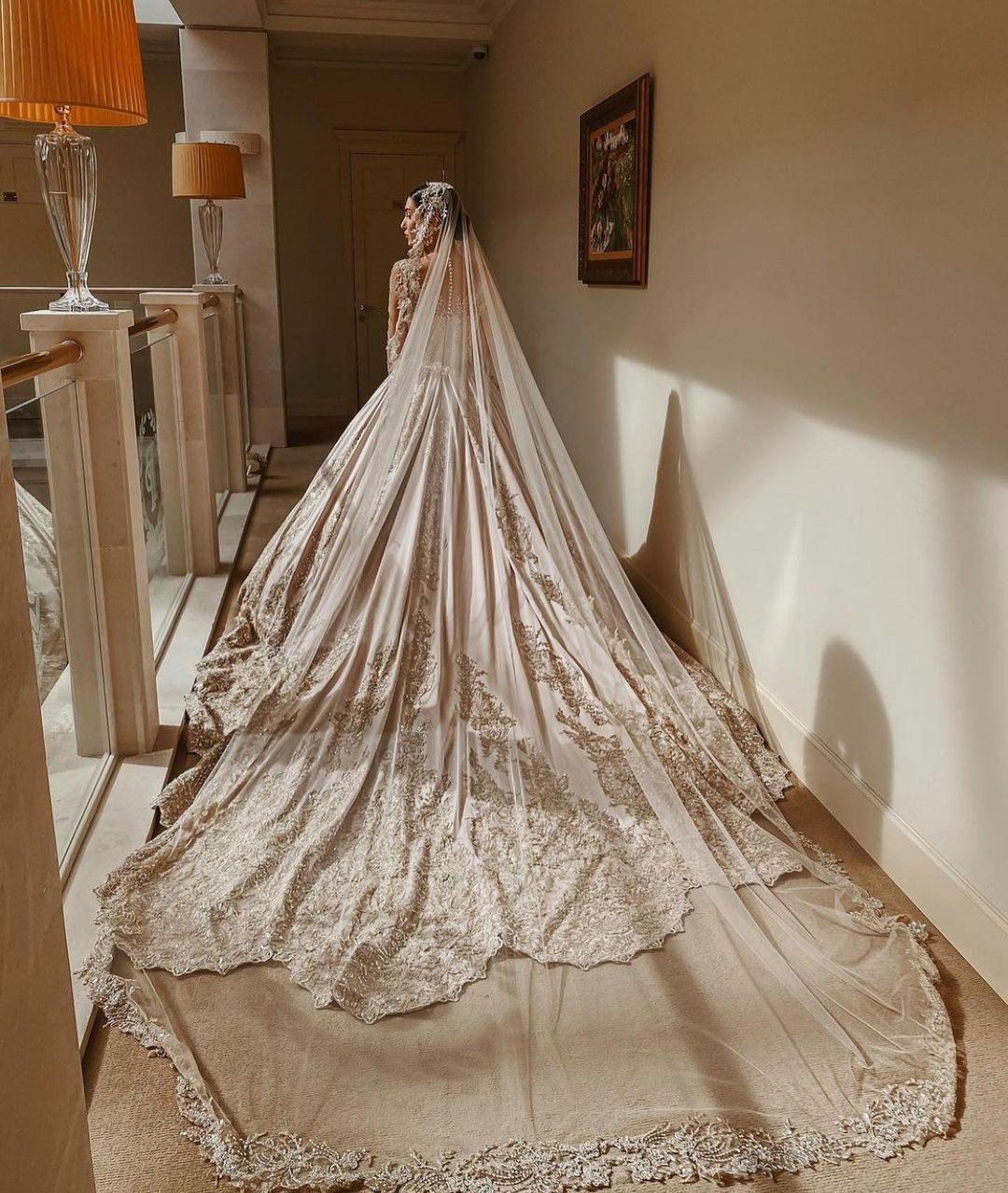 Gorgeous Sweetheart Long Sleeve Beading Satin A-line Wedding Dress