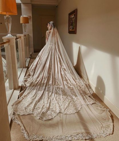 Gorgeous Sweetheart Long Sleeve Beading Satin A-line Wedding Dress