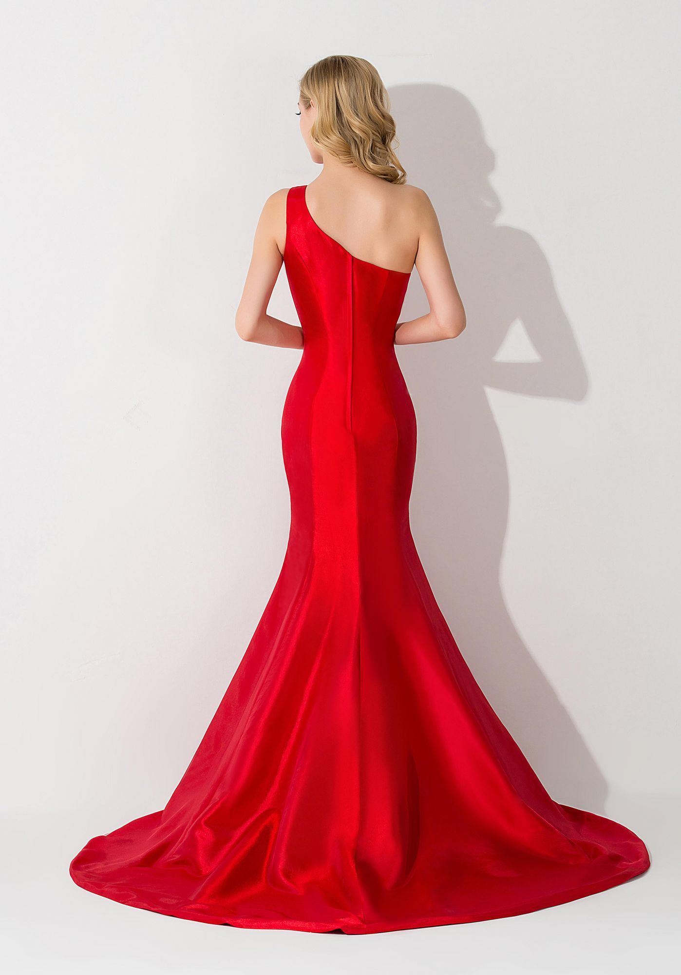 Mermaid Satin One-Shoulder Sleeveless Floor-Length Bridesmaid Dress