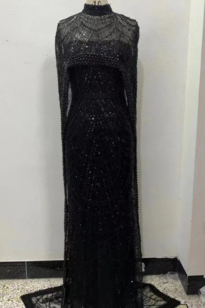 Elegant Two Piece Mermaid Long Prom Dress with Beadings and Beads