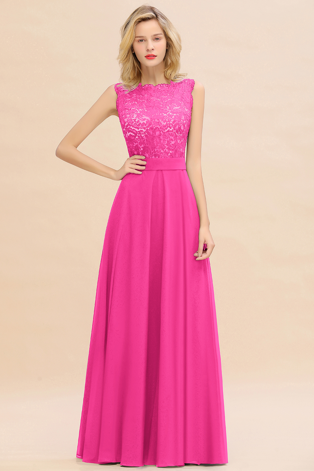 Exquisite Scoop Sleeveless A-line Bridesmaid Dress
