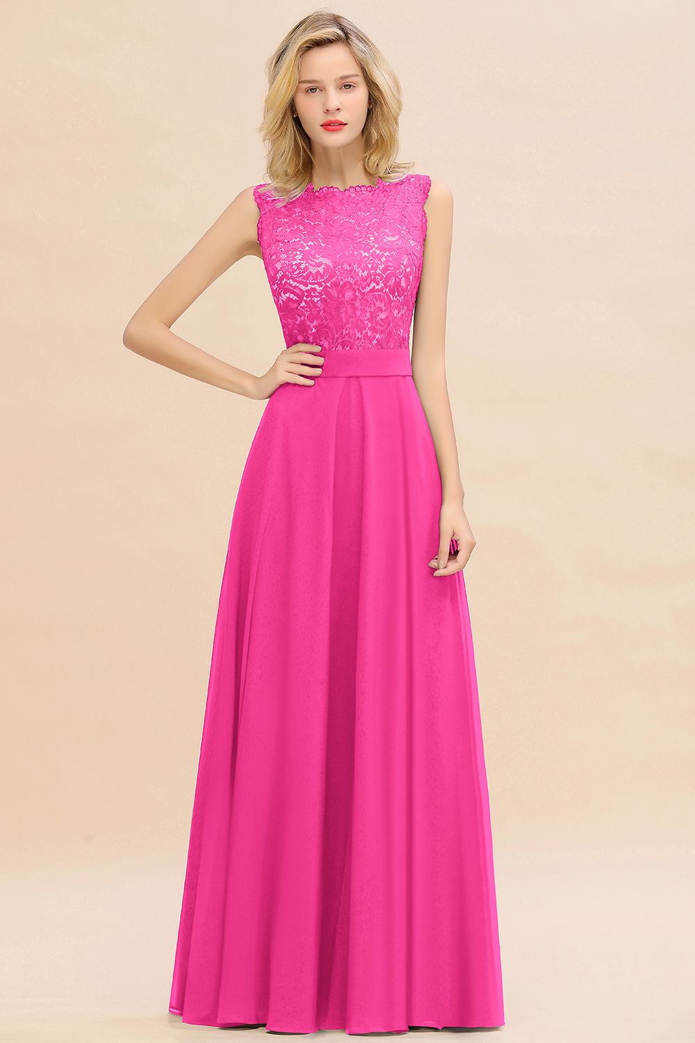 Exquisite Scoop Sleeveless A-line Bridesmaid Dress