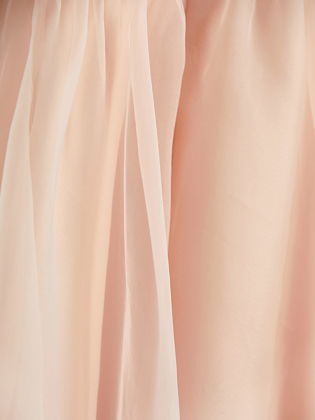 A-Line Jewel Neck Ankle Length Organza / Satin Junior Bridesmaid Dress With Beading / Tier