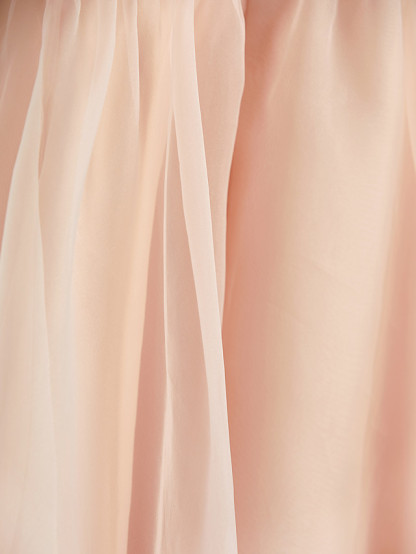 A-Line Jewel Neck Ankle Length Organza / Satin Junior Bridesmaid Dress With Beading / Tier